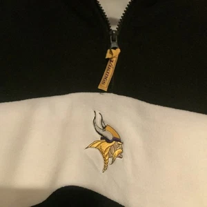 MINNESOTA VIKINGS Black/White Fleece  1/4 Zip Pullover 2XL NFL #LZK0000 - Picture 1 of 8