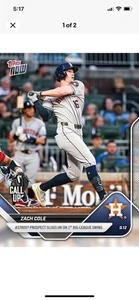 Zach Cole - 2025 MLB Topps Now #698 - Homers on 1st Swing Astros Call-Up - Bild 1 von 1