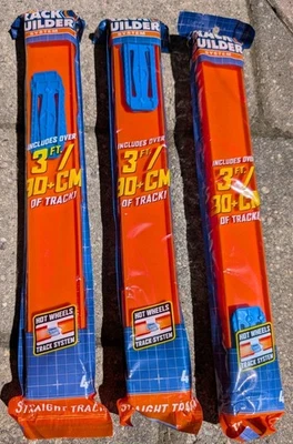 Lot Of 3 Hot Wheels Track Builder Straight Track Packs 12 Total Pieces 3ft NIP - Image 1 of 2