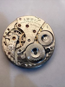 Waltham Nickel Grade 15 Jewel 16 Size Pocket Watch Hunting Case Movement  NR 407 - Picture 1 of 6