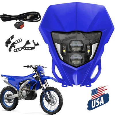 LED Headlight with Switch for Yamaha YZ85 YZ65 TTR230 TTR225 YZ125 YZ250F YZ450F - Image 1 of 4