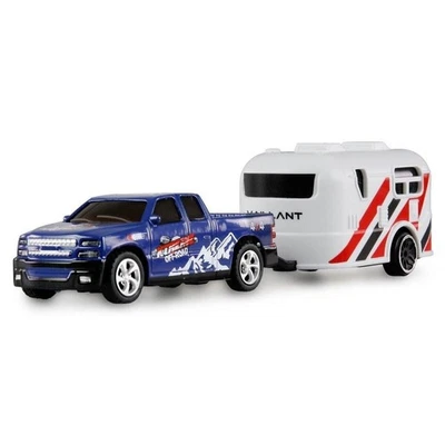 Amewi RC Pickup Die Cast mit Wohnwagen 1:64 RTR blau 6+ #1907229 - Bild 1 von 3
