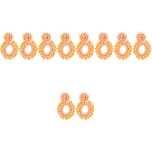  5 Pairs Statement Tropfen Ohrringe Boho Handgefertigte Perlenohrringe - Bild 1 von 12