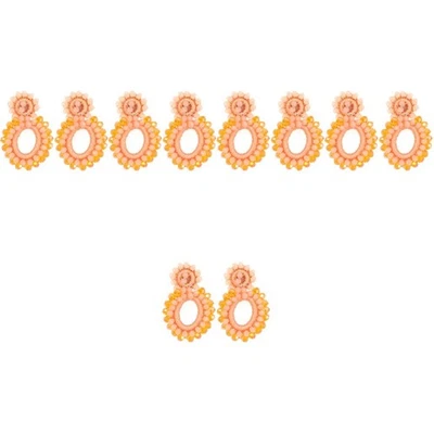  5 Pairs Statement Tropfen Ohrringe Boho Handgefertigte Perlenohrringe - Bild 1 von 4