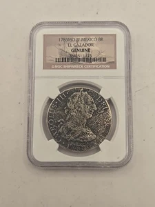 1783 MO FF Mexico Silver 8 Reales 8R El Cazador Shipwreck Coin NGC Genuine - Picture 1 of 2