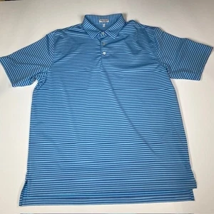Peter Millar Summer Comfort XXL Blue Striped Golf Polo Shirt Men's - Picture 1 of 10