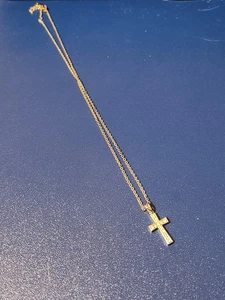14K Weißgold Diamant Kreuz Halskette/Anhänger 4,2 g - Bild 1 von 5