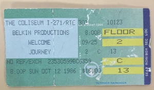 JOURNEY 1986 TOUR Unused Concert Ticket Richfield Coliseum 10/12/86 - Picture 1 of 1