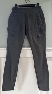 Athleta Headlands Hybrid Cargo Tight Pants Womens 8 Gray Leggings Zip Pockets - Picture 1 of 10