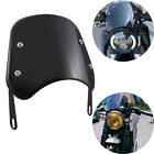 Motorcycle Headlight Windshield Universal Windscreen For 5-7'' Round Black ABS
