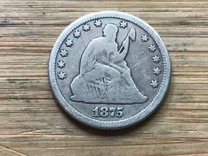 1875 United States Seated Liberty Quarter - Picture 1 of 2