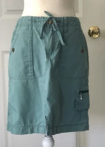 Eddie Bauer 100 % Baumwolle Twill Cargo Rock Größe 6 Meer Schaum grün Taschen Details - Bild 1 von 15