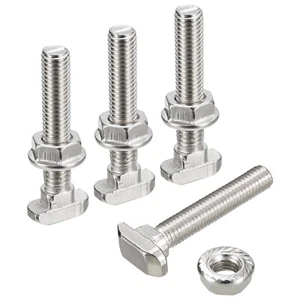 M8x45mm T Slot Drop-in Bolt and M8 Hexagon Flange Nut Set, 30 Sets for 40 Series - Picture 1 of 6
