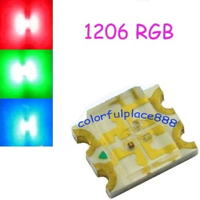 100pcs, 1206 SMD RGB LED Water Clear Common Anode Red/Green/Blue leds Diode SMT - Image 1 of 2