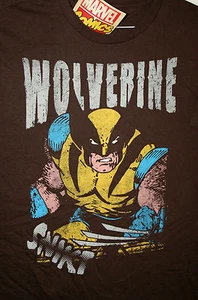 Marvel Comics Classic Wolverine Blades Brown T-Shirt New LG Mad Engine - Picture 1 of 2