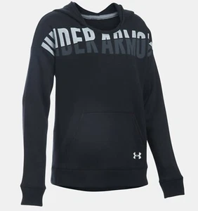 Under Armour black  favorite fleece hoodie sweatshirt NWT L YLG girls' - Picture 1 of 1