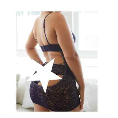 Savage X Fenty nuevo con etiquetas enmarcado en denim peluche encaje encanto pájaro  Foto 1 de 4