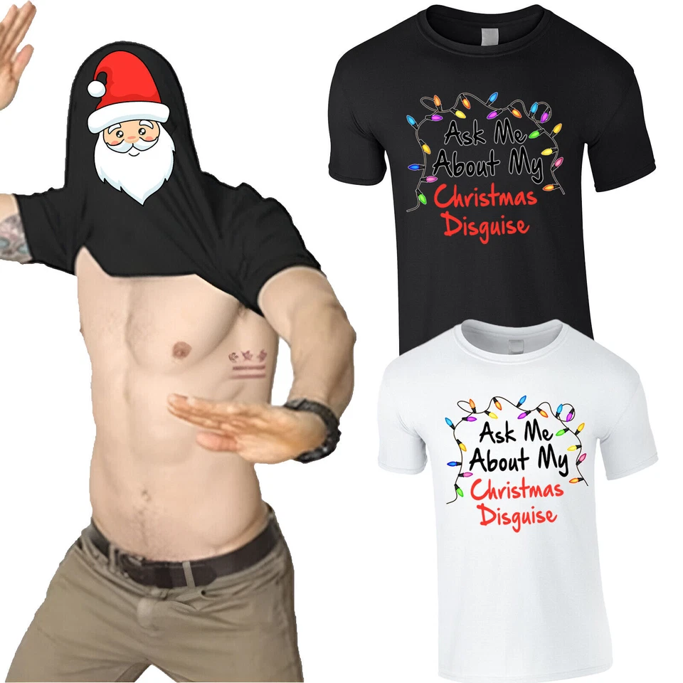 Ask me about My Christmas Disguise Funny Santaface Family Matching T Shirt #MC