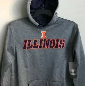 New Illinois Fighting Illini Men’s Size SMALL Hoodie Sewn Logo Hooded Sweatshirt - Picture 1 of 7