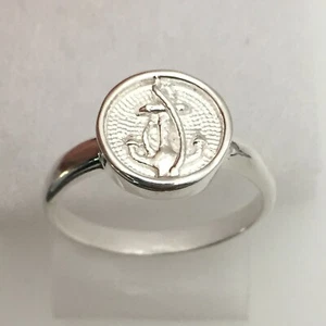 Anchor Button Design Nautical Navy Beach Theme - Sterling Silver Ring - Size 8 - Picture 1 of 2