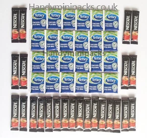 Tetley Tea and Nescafe Coffee Sachets Travel Pack - 48 items Ideal for Holidays - Picture 1 of 1