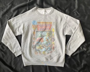 Justice League Crisis Earth Graphic Gray Sweatshirt Size Medium - Picture 1 of 5