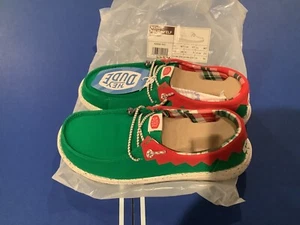 🎄Hey Dude Wendy Holiday Elf Christmas Womens Size 8 Green Slip On Shoes Loafers - Picture 1 of 1