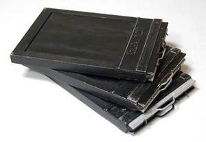 Drei Vintage Graflex Grafik Holz 4x5 Blatt Schnitt Film Hoders Typ 5 - Bild 1 von 4