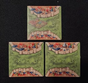 Carcassonne | 3 Split City Landscape Tiles | Official Replacement Game Pieces - Picture 1 of 3