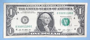 March 3, 2011 Birthday Note $1 One Dollar Bill D 33201100 E ( 3 - 3 - 2011 _ _) - Picture 1 of 2