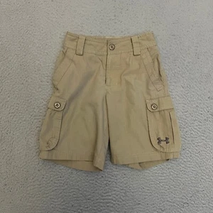 Under Armour Cargo Shorts Youth Boys Size XS Beige *READ AS IS* - Picture 1 of 7