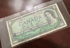 RARE 1954 billet de banque canadien 1 $ série # ERREUR !