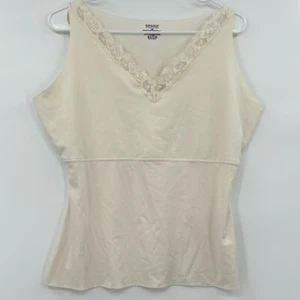 Spanx Womens Hide & Sleek Lace Trim V Neck Cami Top Sz 3X Ivory Slimming Layer - Picture 1 of 5