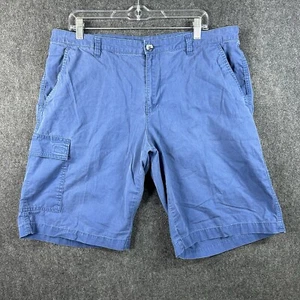 Columbia Red Bluff Cargo Shorts Men’s 36 Blue Cotton Twill Casual 12” - Picture 1 of 9