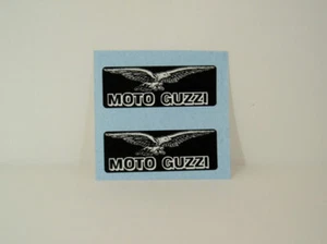 MOTO GUZZI coppia loghi fondo nero stickers - Picture 1 of 1