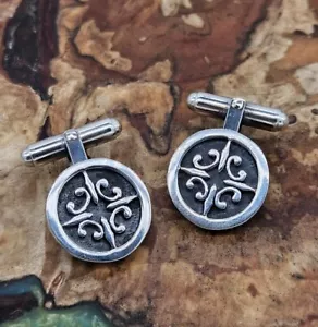 Vintage Sterling Silver 925 Celtic Entwined Knot Panel Cufflinks - Picture 1 of 7