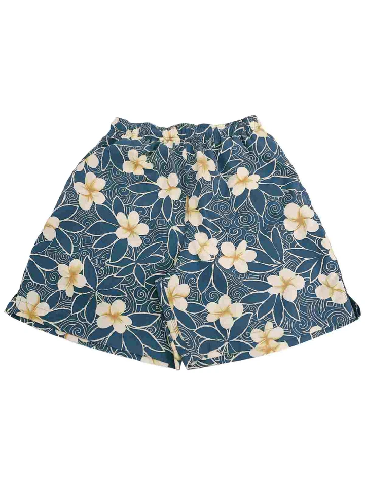 Pantalones cortos de natación para hombre azul rompeolas hawaiano con flores tropicales Foto 1 de 1