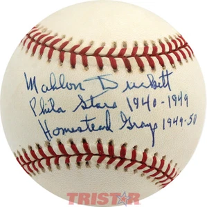 MAL DUCKETT SIGNED JACKIE ROBINSON COMMEMORATIVE BASEBALL INSCRIBED PSA - Picture 1 of 2