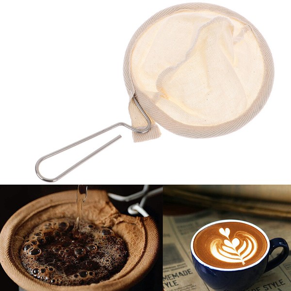 Coffee Filter Bag Flannel Cloth Filter Tea Strainer Handle Drip Coffee MakeY&QU Photo Related