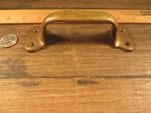 Vintage Antique Old Solid Bronze / Brass Heavy Duty 6" Door Drawer Pull Handle - Picture 1 of 11