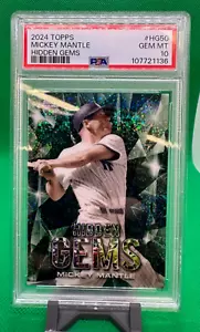 2024 TOPPS GEMAS OCULTAS HG50 MICKEY MANTLE PSA GEMA MT 10 POP 1 ESTUCHE HIT - Imagen 1 de 2