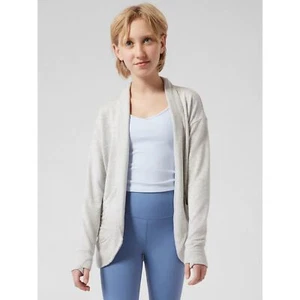 Athleta Girl Wrap & Roll Sweatshirt 2.0- Light Heather Gray XL/14 - Picture 1 of 9