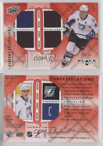 2009-10 Upper Deck Black Diamond Quad Jerseys Ruby /50 Vincent Lecavalier #QJ-VL