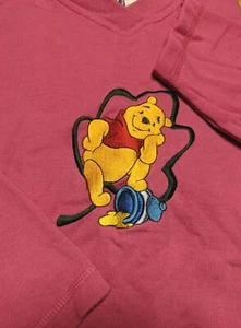 Vintage Disney Winnie The Pooh collezione 100 acri rosa girocollo ricamato X-Large - Foto 1 di 9
