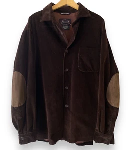 Faconnable Men's Vintage Brown Corduroy Long Sleeve Lined Shirt Jacket (Size XL) - Picture 1 of 6