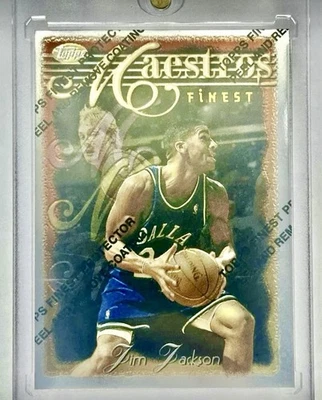 1996-97 Topps Finest Maestros refractor poco común con revestimiento #101 Jim Jackson SSP Foto 1 de 2