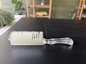 Vintage Stanley Clear Lucite Tynex USA Haarbürste komplett Nylon 5-reihig Westfield MASS - Bild 1 von 4