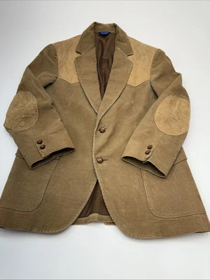 VTG 70’s Pen West Pendleton Size 40 Tan  Corduroy Suede Elbow Pad Blazer Jacket - Image 1 of 4
