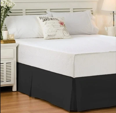 Falda Cama TWIN DAYBED A Medida 18" Gota 50/50 Poli Algodón Percal NEGRO (RTSC) Foto 1 de 2