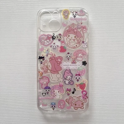 kawaii sticker custodia telefono apple iphone 13 custodia resina my melody sticker regalo carino - Immagine 1 di 3